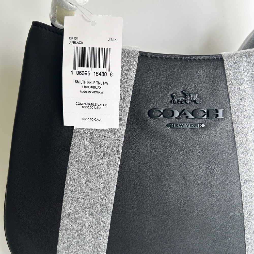 Coach Penelope CP101 Black Leather Shoulder Bag New - Picture 4 of 8